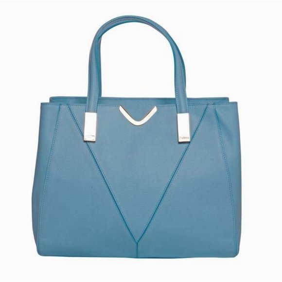 Tatou Light Blue Italian Leather Handmade Bag - Picture 1 of 7